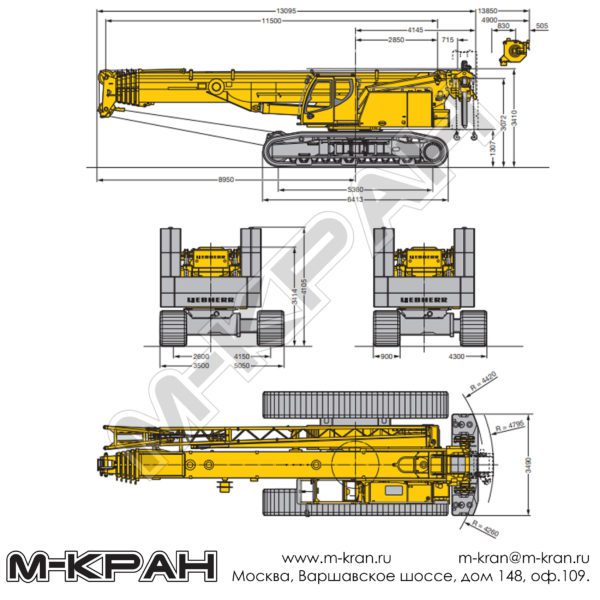 Автомобильный кран габариты